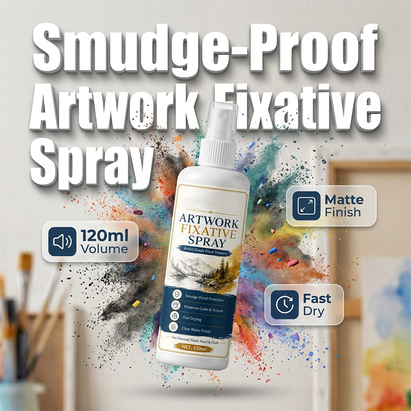🥳2026 HOT SALE🎨🖌️  Fast Drying Fixative Spray – Protects charcoal & pastels from smudging. Ultra‑fine mist, no drips. Matte finish, colours stay true! 🛡️✨