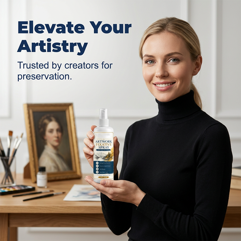 🥳2026 HOT SALE🎨🖌️  Fast Drying Fixative Spray – Protects charcoal & pastels from smudging. Ultra‑fine mist, no drips. Matte finish, colours stay true! 🛡️✨