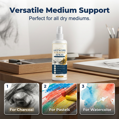 🥳2026 HOT SALE🎨🖌️  Fast Drying Fixative Spray – Protects charcoal & pastels from smudging. Ultra‑fine mist, no drips. Matte finish, colours stay true! 🛡️✨