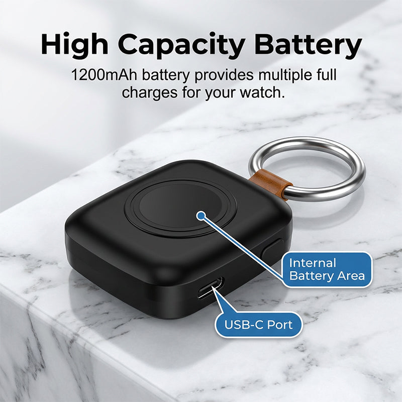⌚🔋 Smartwatch power bank – wireless charger, 1200mAh, Compatible with Apple Watch Series,compact & stylish!