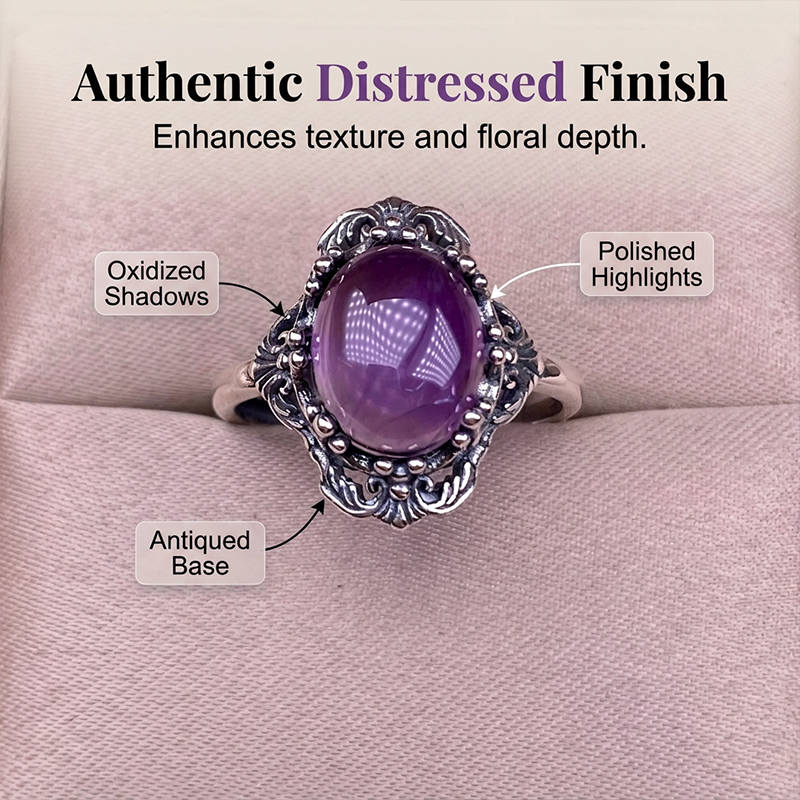 💜 Vintage Lace Amethyst Ring