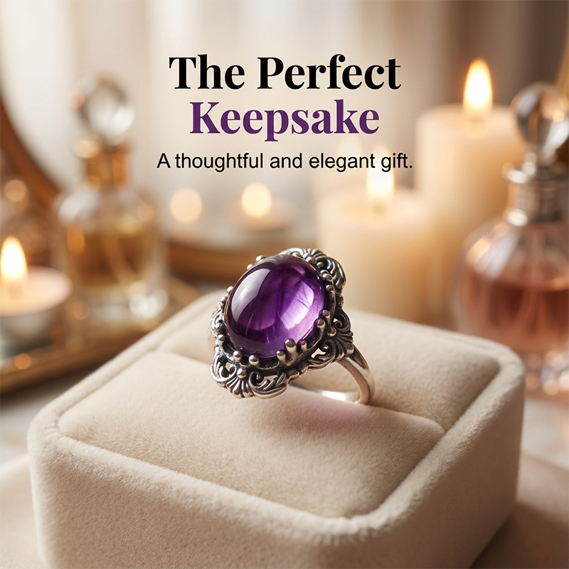 💜 Vintage Lace Amethyst Ring
