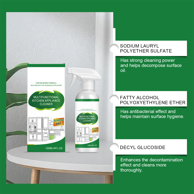 Multi-purpose kitchen appliance cleaner (spray)