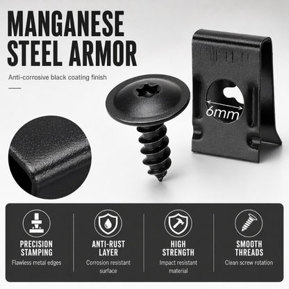 📢📢47% OFF !! ⏰Universal Car Metal U-Type Clips and Screws Set