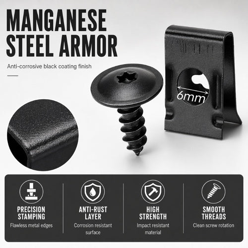 📢📢47% OFF !! ⏰Universal Car Metal U-Type Clips and Screws Set