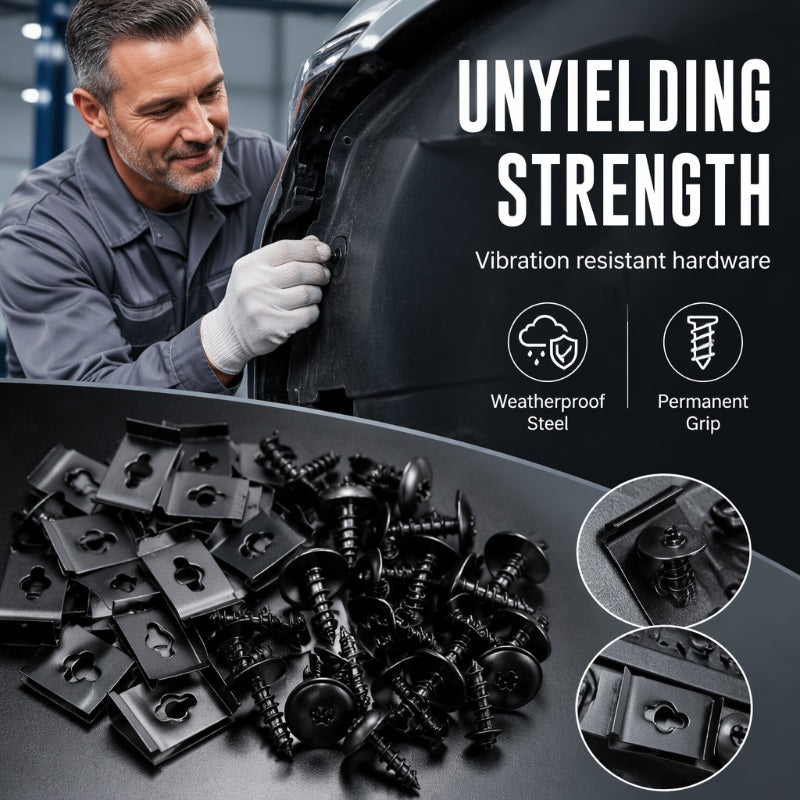 📢📢47% OFF !! ⏰Universal Car Metal U-Type Clips and Screws Set