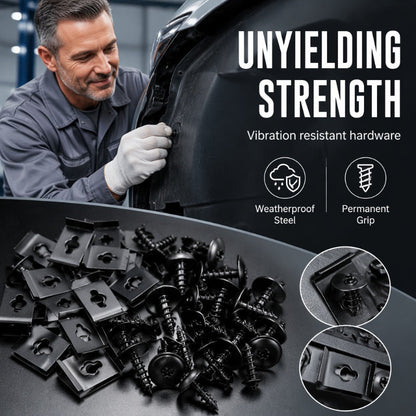 📢📢47% OFF !! ⏰Universal Car Metal U-Type Clips and Screws Set
