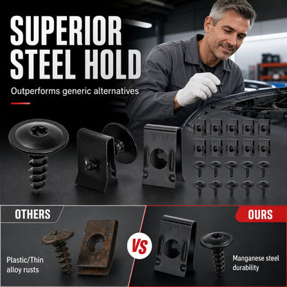 📢📢47% OFF !! ⏰Universal Car Metal U-Type Clips and Screws Set