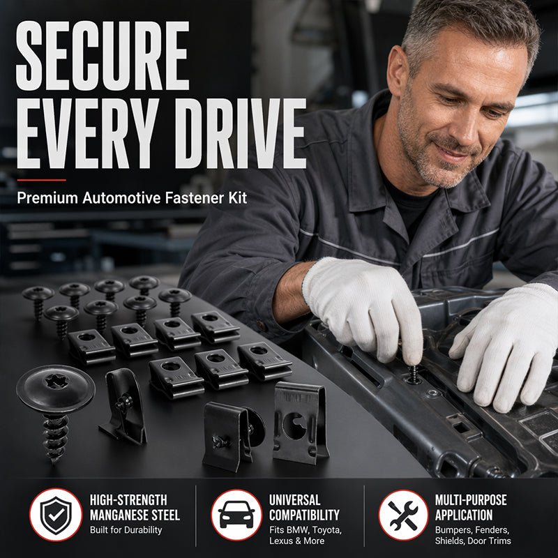 📢📢47% OFF !! ⏰Universal Car Metal U-Type Clips and Screws Set