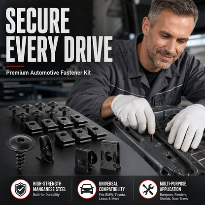 📢📢47% OFF !! ⏰Universal Car Metal U-Type Clips and Screws Set