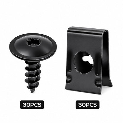 📢📢47% OFF !! ⏰Universal Car Metal U-Type Clips and Screws Set
