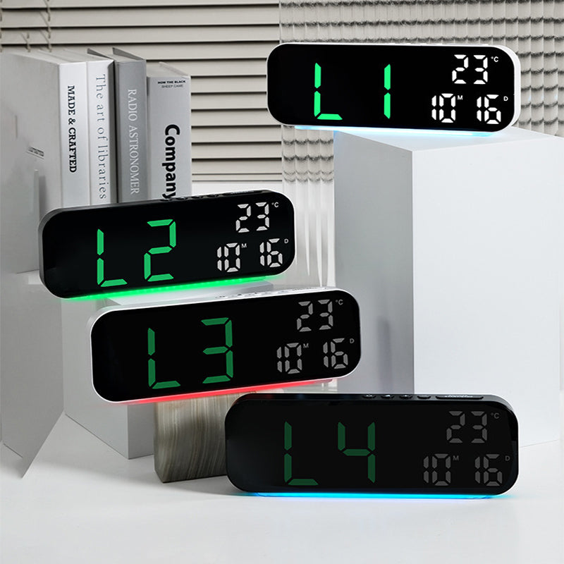⌚️LED Display Digital Alarm Clock with Date Temp Weekday