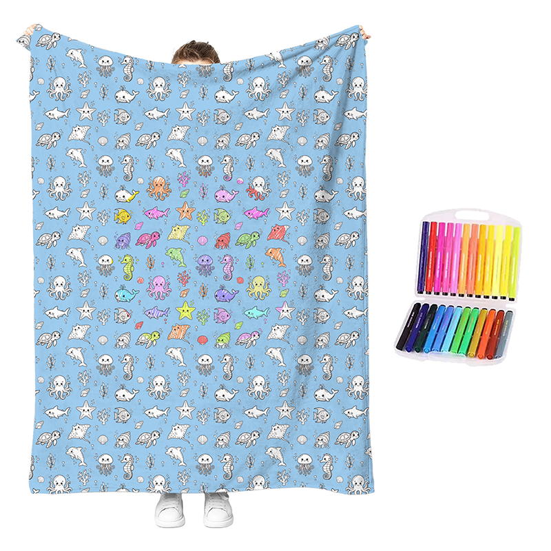 🔥LAST DAY SALE 50% OFF!!🎨✨Creative Cozy Coloring Blanket Kit
