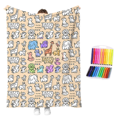 🔥LAST DAY SALE 50% OFF!!🎨✨Creative Cozy Coloring Blanket Kit