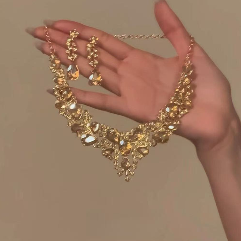 ⏳Limited-time 50% off⏰Elegant Yellow Sparkling Rhinestone Jewelry💎📿