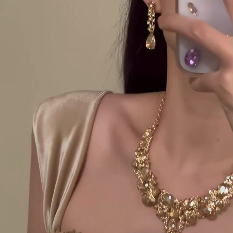 ⏳Limited-time 50% off⏰Elegant Yellow Sparkling Rhinestone Jewelry💎📿