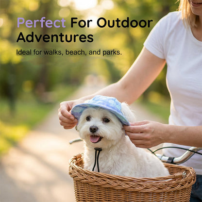 Adjustable Pet Bucket Hat with Ear Holes
