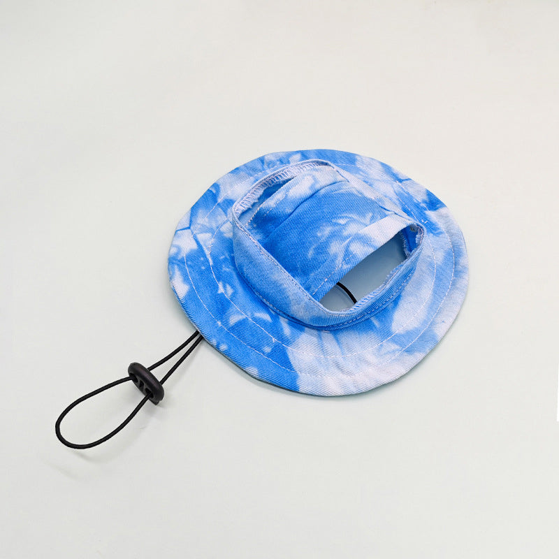 Adjustable Pet Bucket Hat with Ear Holes