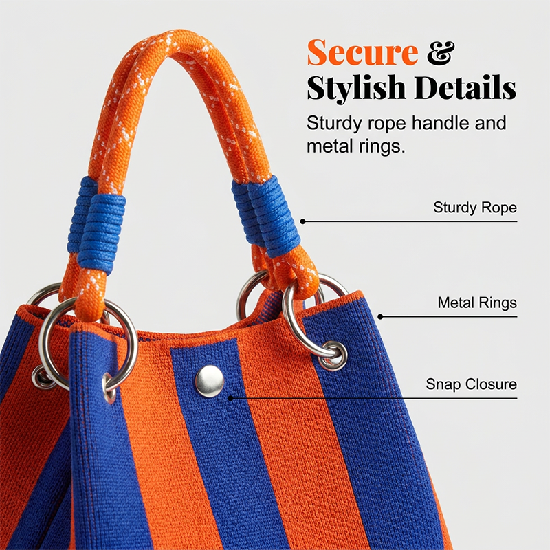 ⏳Limited-time 59% off⏰Striped Knit Bucket Handbag👜