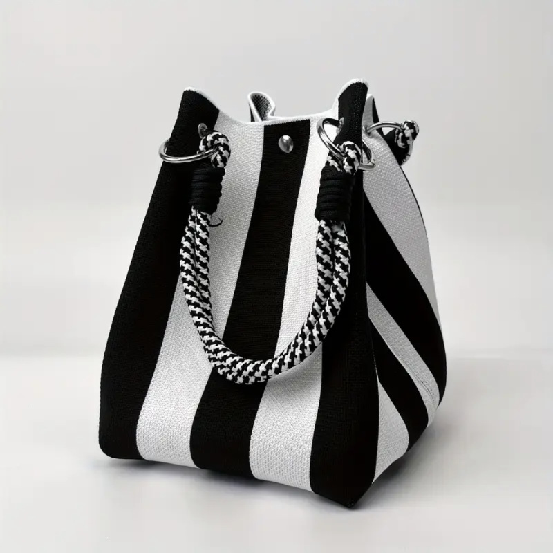 ⏳Limited-time 59% off⏰Striped Knit Bucket Handbag👜