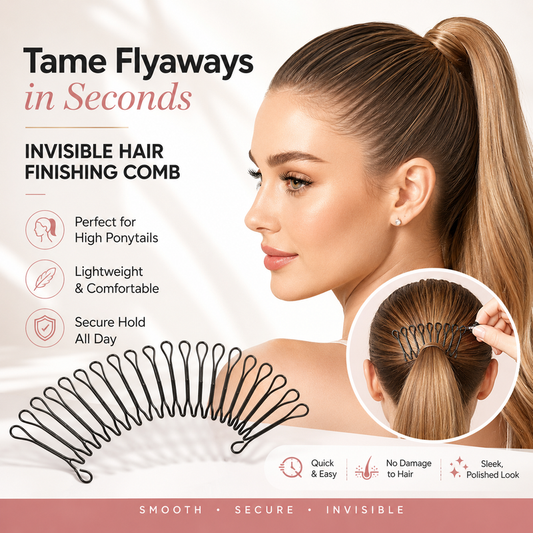 Flexible comb with invisible grip for loose hair
