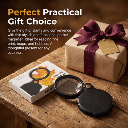 Loupe de poche portable avec étui de protection pliable en cuir PU