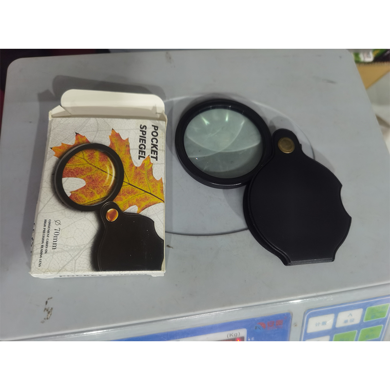 Loupe de poche portable avec étui de protection pliable en cuir PU