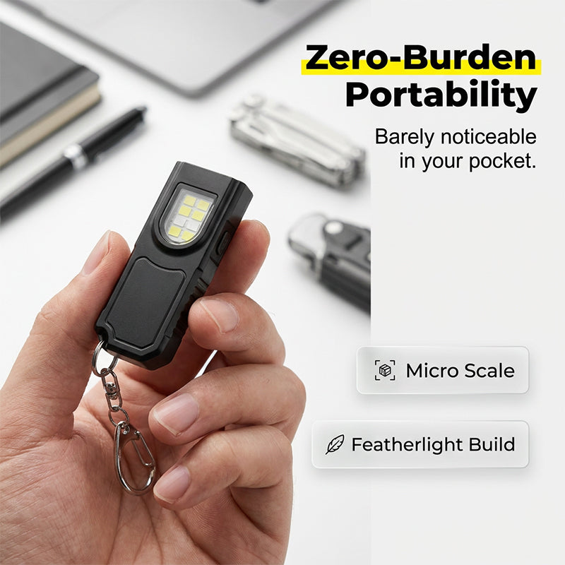 💥 [50% OFF Limited Time] 🔥 Magnetic Mini Keychain Torch | Ultralight (25g) | Industrial-Grade Magnetic Base | Red & Blue Warning Lights | Hands-Free Lighting – Ideal for Camping, Repairs & Emergencies ✨