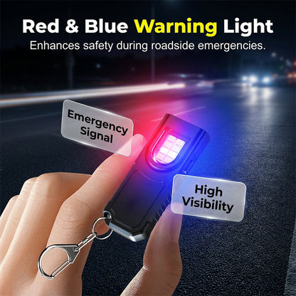 💥 [50% OFF Limited Time] 🔥 Magnetic Mini Keychain Torch | Ultralight (25g) | Industrial-Grade Magnetic Base | Red & Blue Warning Lights | Hands-Free Lighting – Ideal for Camping, Repairs & Emergencies ✨