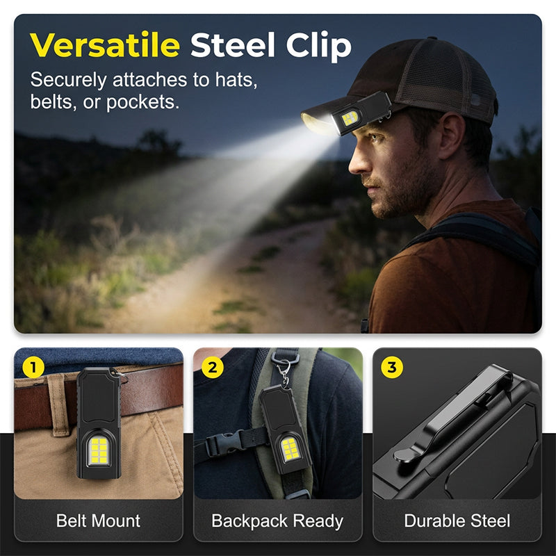 💥 [50% OFF Limited Time] 🔥 Magnetic Mini Keychain Torch | Ultralight (25g) | Industrial-Grade Magnetic Base | Red & Blue Warning Lights | Hands-Free Lighting – Ideal for Camping, Repairs & Emergencies ✨