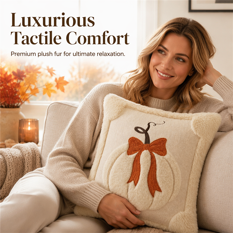 🎃✨ Bring Halloween Home! Cozy Pumpkin Throw Pillow Cover for a Warm & Festive Fall Atmosphere