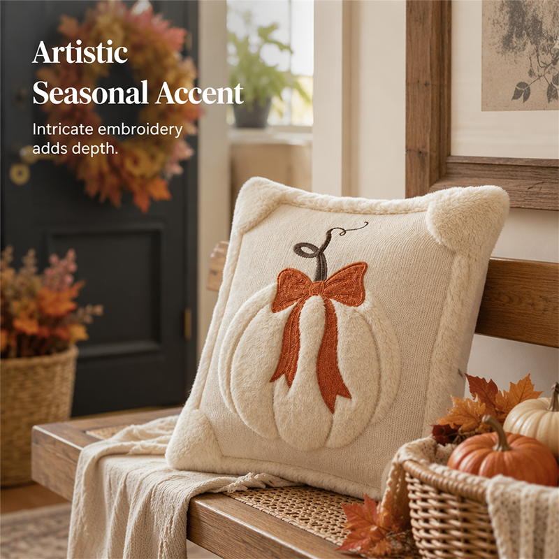 🎃✨ Bring Halloween Home! Cozy Pumpkin Throw Pillow Cover for a Warm & Festive Fall Atmosphere