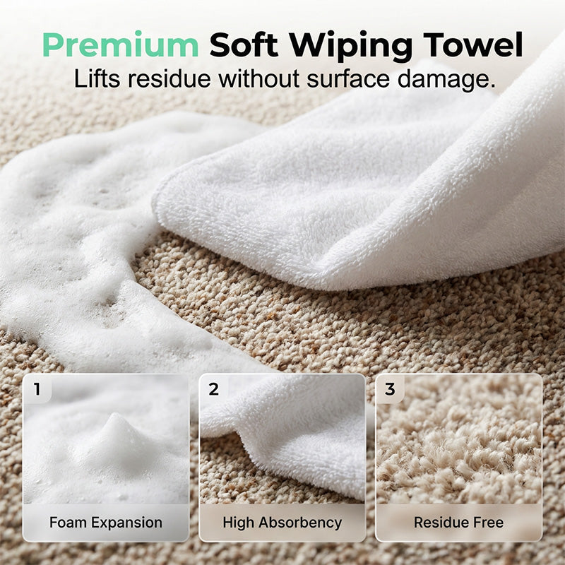 🔥Limited Time Promotion 49% OFF🔥Waterless Carpet Foam Stain Remover with Towel