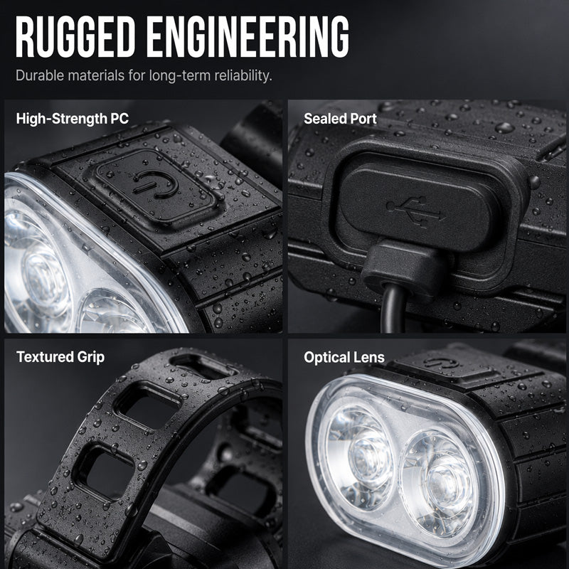 🚲 USB Rechargeable Bike Light Set
