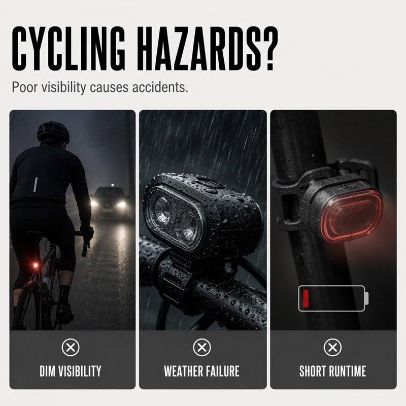 🚲 USB Rechargeable Bike Light Set