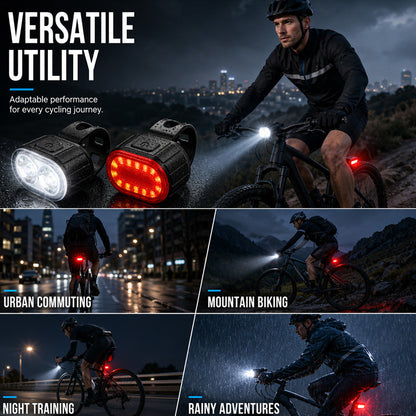 🚲 USB Rechargeable Bike Light Set