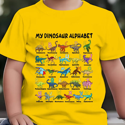 🔥🎁 New Arrival: Half-Price Offer 🔥 Children's T-shirt with Dinosaur and Letter Prints
