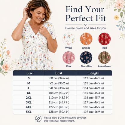 💃Summer Hot Sale 70% OFF🌿⏳Women's V-Neck Floral Print Dress with Twist Waist
