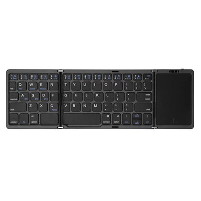 Foldable Bluetooth Keyboard with Touchpad – Rechargeable Portable Wireless Keyboard for iPad, iPhone, Laptop, Tablet, PC (iOS/Android/Windows), 3-Device Sync, 40H Battery, USB-C