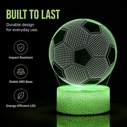 ⚽ 50% OFF! Glow Soccer Night Light | 3D Holographic Illusion | Dynamic RGB Color Changing | Eye-Friendly LED | Touch & Remote Control 🌈✨