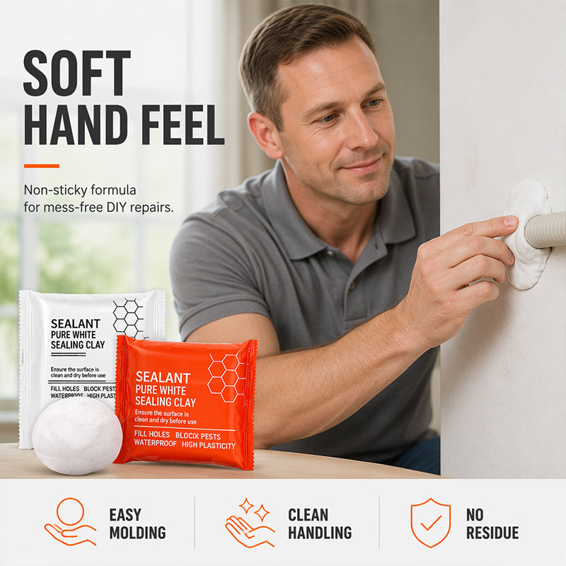 🧱 Waterproof Wall Hole Sealing Clay for Air Conditioner Pipes — 6-Pack Moldable Sealant Putty for Pipe Gaps & Wall Holes | Tool-Free Application