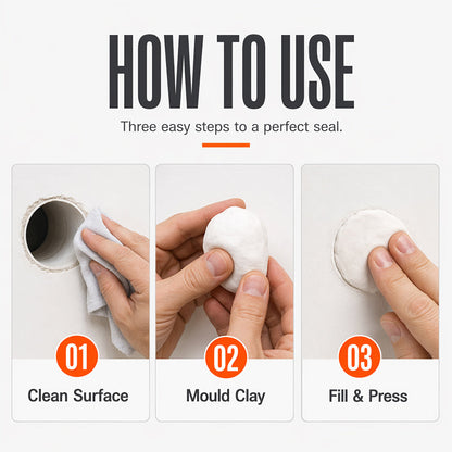 🧱 Waterproof Wall Hole Sealing Clay for Air Conditioner Pipes — 6-Pack Moldable Sealant Putty for Pipe Gaps & Wall Holes | Tool-Free Application