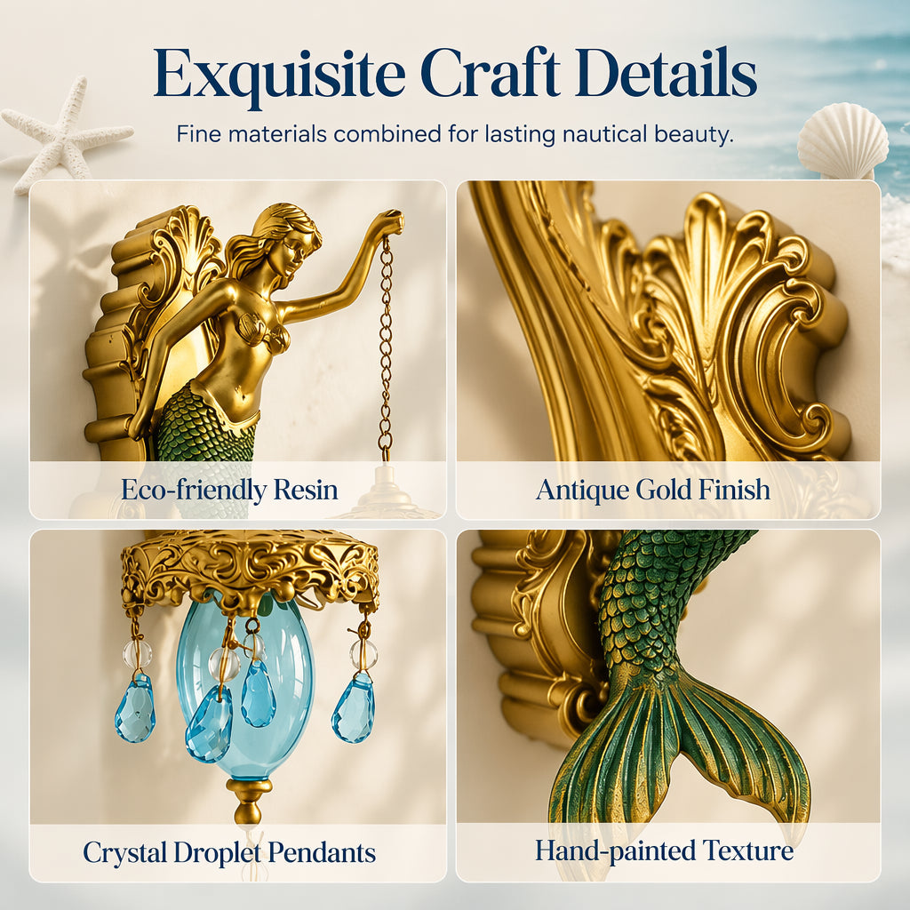 🧜‍♂️ Vintage Mermaid Wall Sconce 🏘️ For indoor and outdoor use