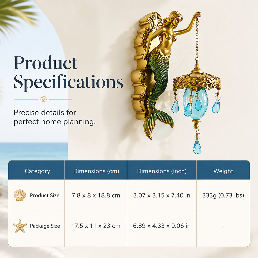 🧜‍♂️ Vintage Mermaid Wall Sconce 🏘️ For indoor and outdoor use