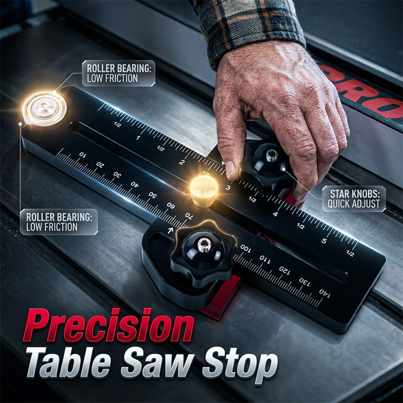 📢📢40% OFF!! ⏰Precision Black Portable Table Saw Stop