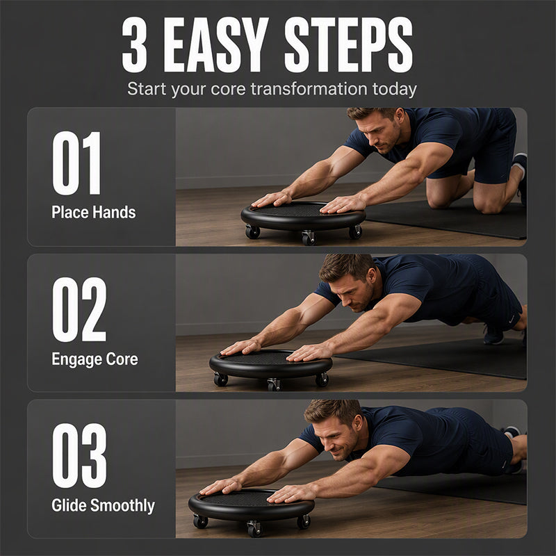 Abdominal Roller Wheel Disc with Knee Mat