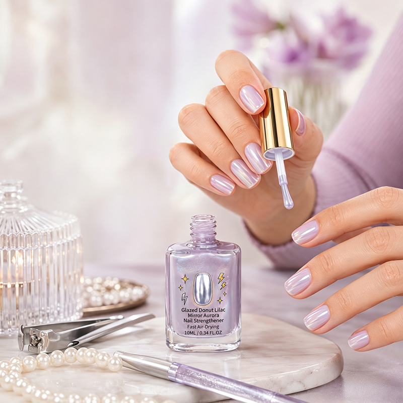📢📢Buy 1 Get 1 Free!!! ⏰Lilac Glossy Mirror Nail Strengthener