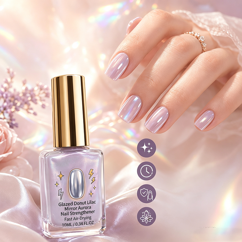 📢📢Buy 1 Get 1 Free!!! ⏰Lilac Glossy Mirror Nail Strengthener