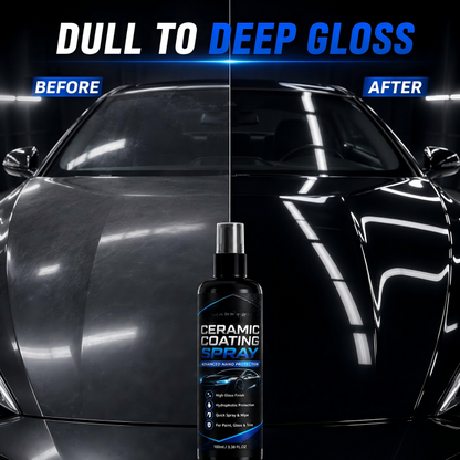 🔥HOT SALE 48%OFF🔥Nano Ceramic Coating Spray – Hydrophobic barrier repels rain & mud, restores deep mirror-like gloss. Paint, glass & wheels – one spray, showroom shine! 🛡️💎