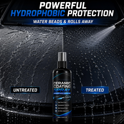 🔥HOT SALE 48%OFF🔥Nano Ceramic Coating Spray – Hydrophobic barrier repels rain & mud, restores deep mirror-like gloss. Paint, glass & wheels – one spray, showroom shine! 🛡️💎